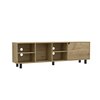 Tuhome Valdivia Tv Stand for TV's up 70 in. Four Open Shelves, Five Legs, Light Oak RLD6712